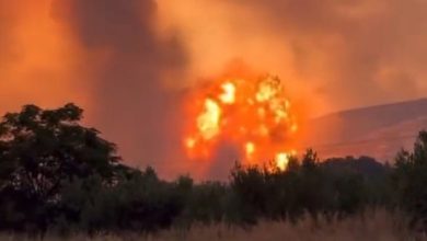 Пожар на складе боеприпасов в Греции