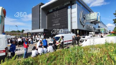 Прорыв горячей трубы в ТЦ в Москве