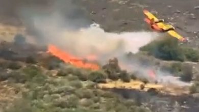 Тушение природного пожара в Греции