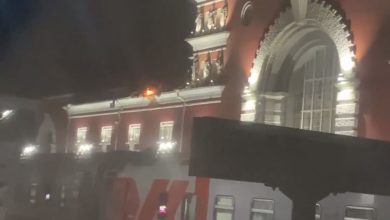 Бесилотник на вокзале в Курске