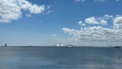 Крымский мост в дыму