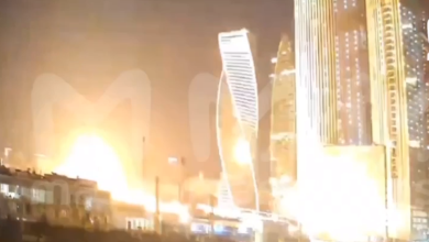 Падение беспилотника у Экспоцентра