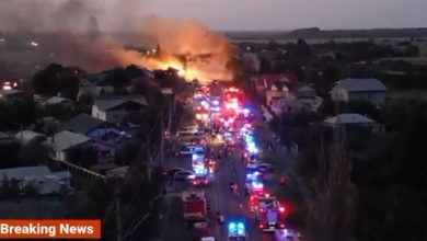 Пожар на заправке в Румынии