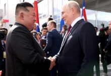 Лидеры КНДР и России Ким Чен Ын и Владимир Путин