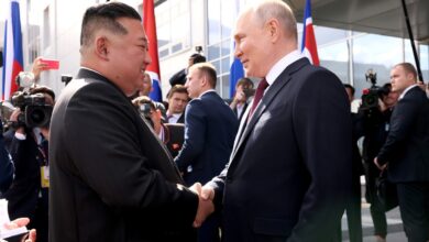 Лидеры КНДР и России Ким Чен Ын и Владимир Путин