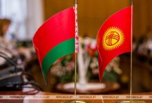 Флаги Беларуси и Киргизии