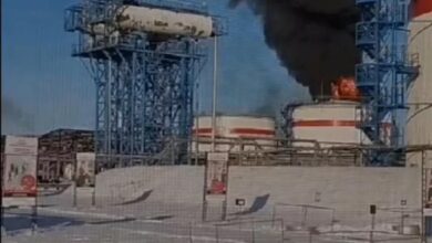 Взрыв на нефтяном резервуаре