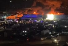 Пожар на рынке в Ростове-на-Дону