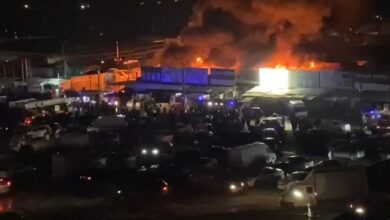 Пожар на рынке в Ростове-на-Дону