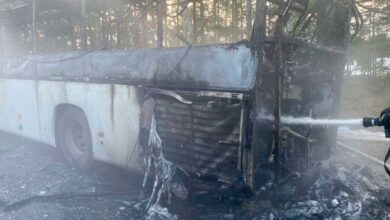 Сгоревший автобус