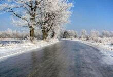 Гололедица, зима