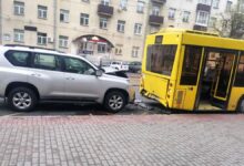 Авария с автобусом в Минске