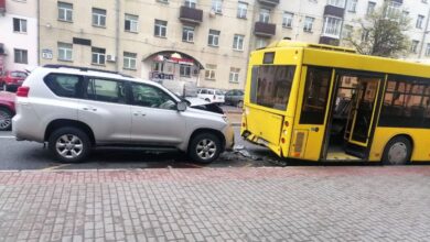 Авария с автобусом в Минске