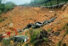 Обрушение шоссе в Китае