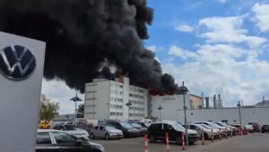 Пожар на заводе в Берлине