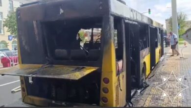 Сгоревший в Минске автобус