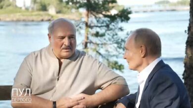 Александр Лукашенко и Владимир Путин, президенты Беларуси и России