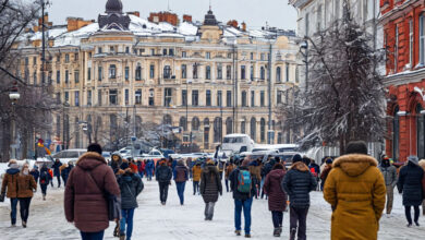 Минск зимой, люди