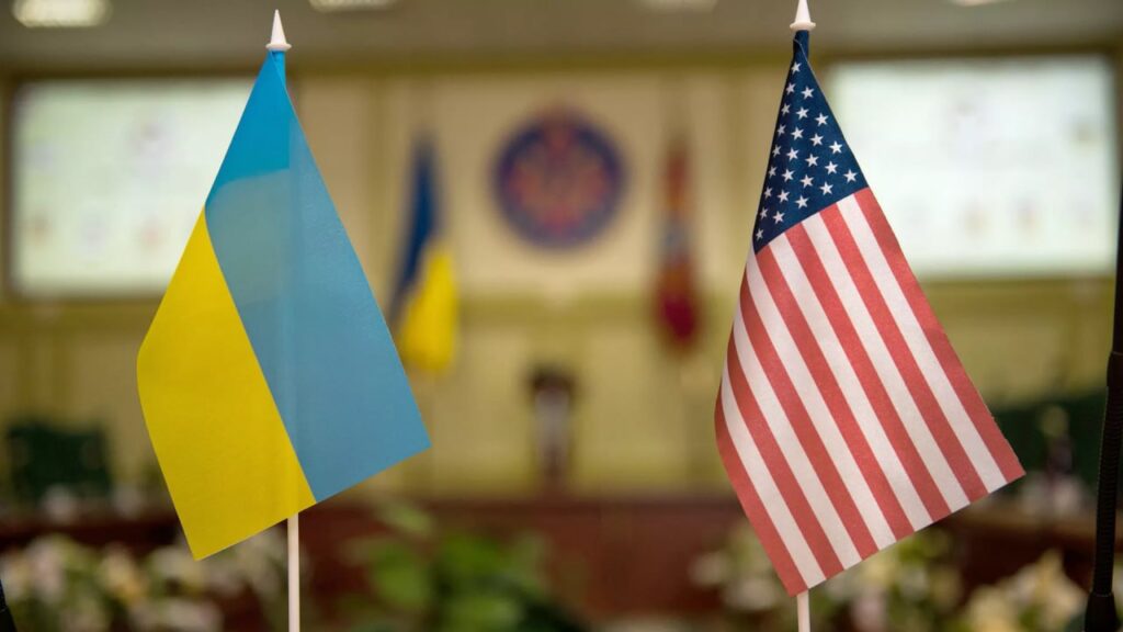 Украина и США, флаги