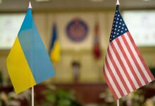 Украина и США, флаги