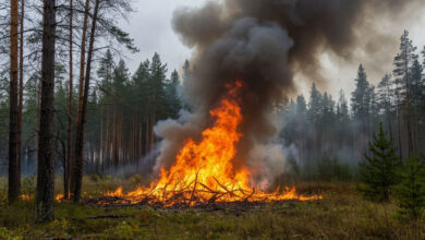 Пожар в лесу
