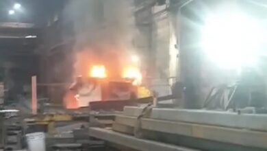 Пожар на заводе металлоконструкций