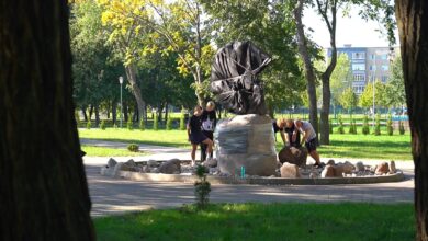 Памятник креветке