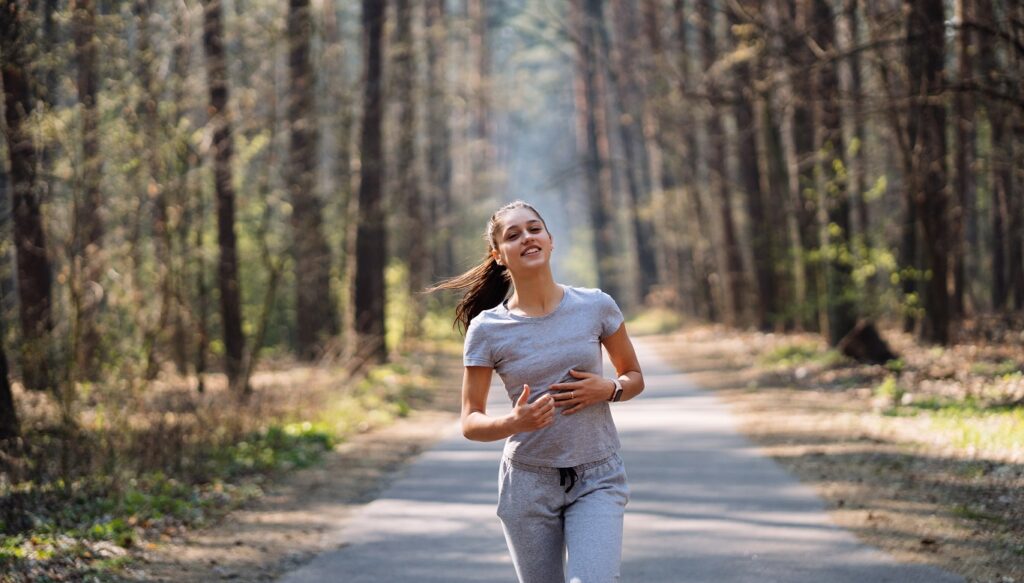 девушка, бег, спорт, зож