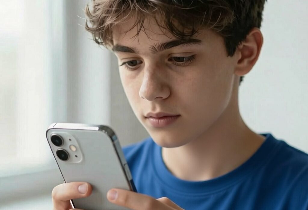 Мальчик с телефоном